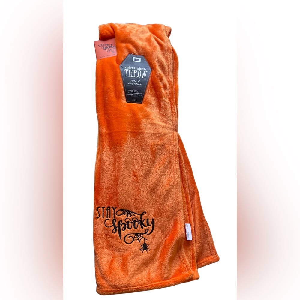 Velvet plush throw orange 50”,70” Halloween